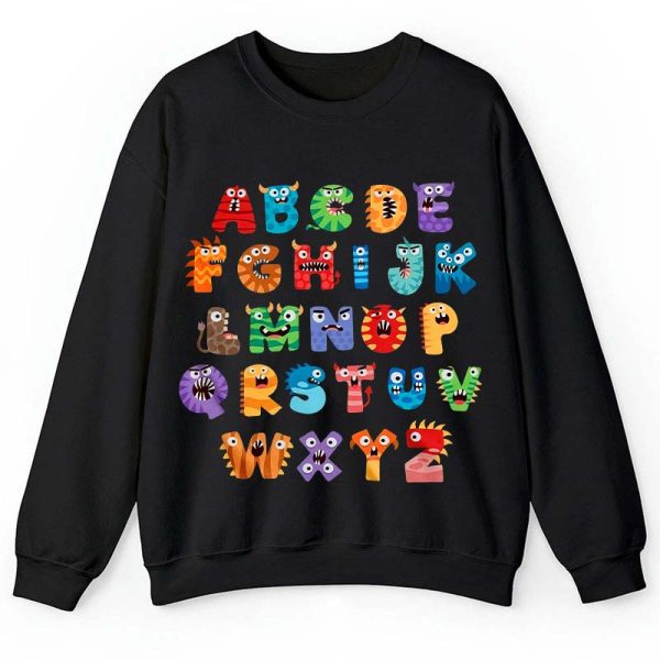 Cute Halloween Monster Alphabet School Teacher Sweatshirt