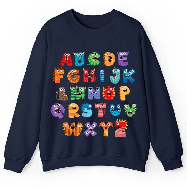 Cute Halloween Monster Alphabet School Teacher Sweatshirt