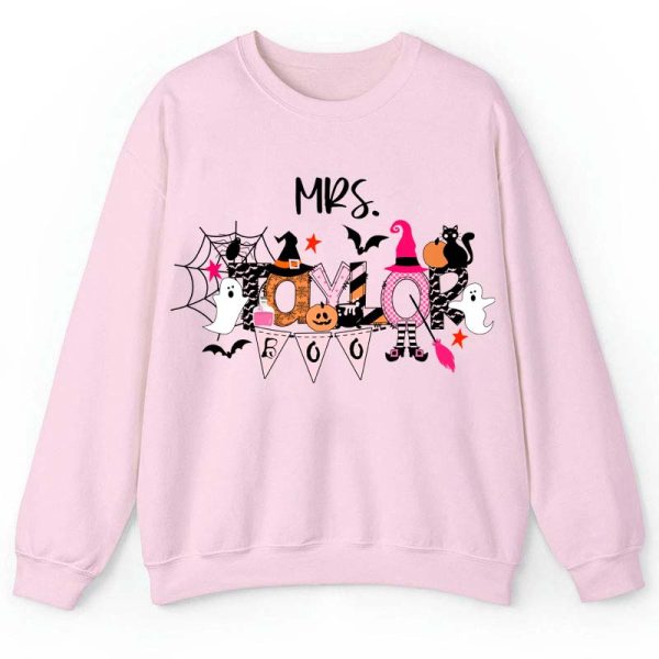 Personalized Name Happy Halloween Teacher Sweatshirt