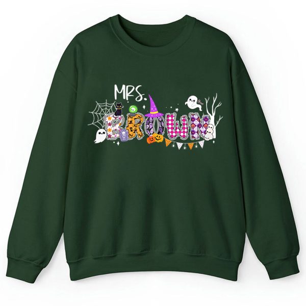 Personalized Name Happy Halloween Teacher Sweatshirt