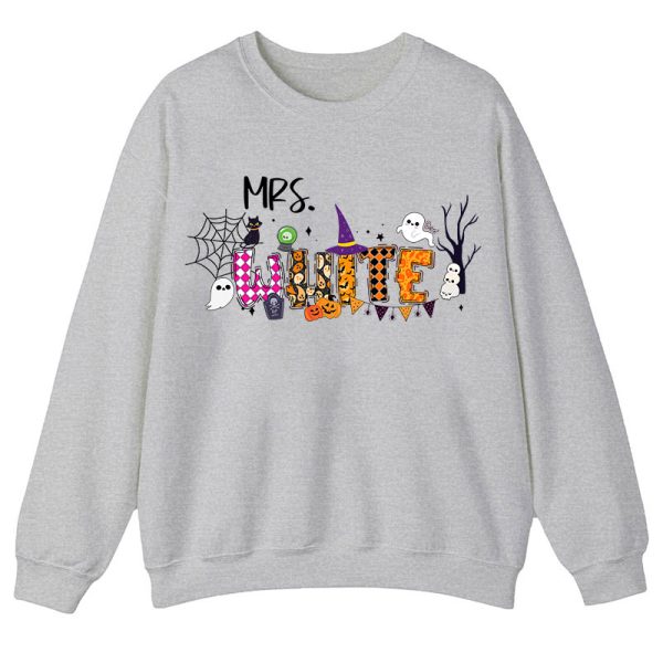 Personalized Name Happy Halloween Teacher Sweatshirt