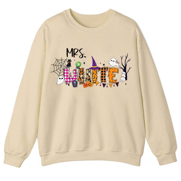 Personalized Name Happy Halloween Teacher Sweatshirt