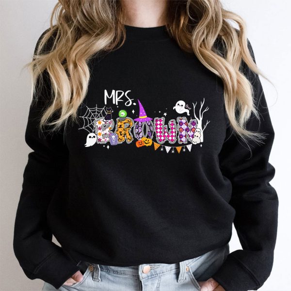 Personalized Name Happy Halloween Teacher Sweatshirt