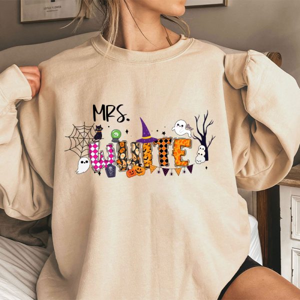 Personalized Name Happy Halloween Teacher Sweatshirt