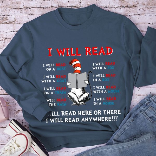 I Will Read Anywhere Long Sleeve T-Shirt