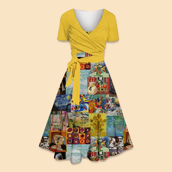 Falling Into The Ocean Of Art Teacher Uspender Long Skirt Top Suit