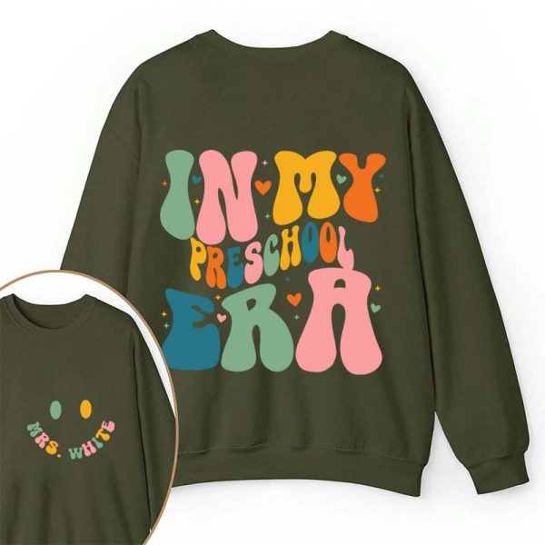Personalized Name And Grade In My Era Teacher Two Sided Sweatshirt