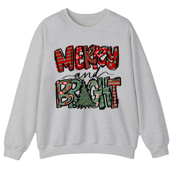 Merry And Bright Christmas Teacher Sweatshirt