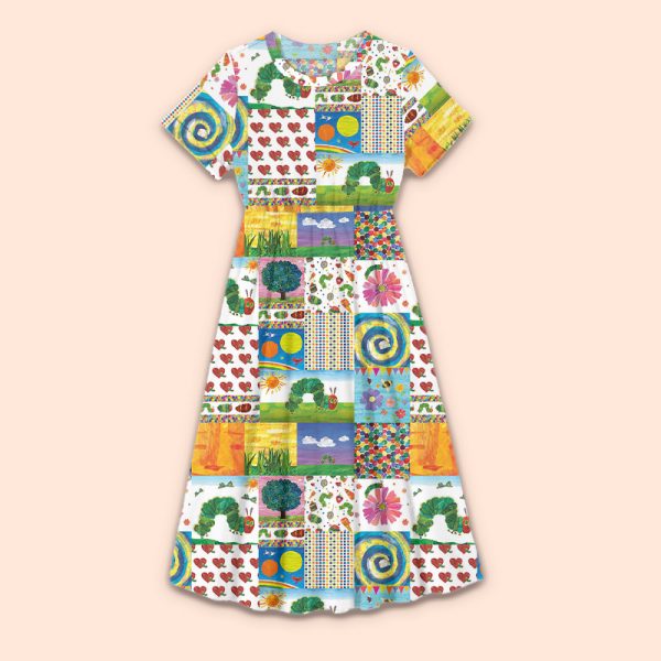 Garden Trip With Caterpillars Teacher Printed Dress
