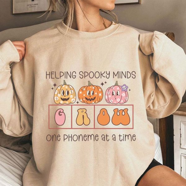 Helping Spooky Minds Grow Teacher Sweatshirt