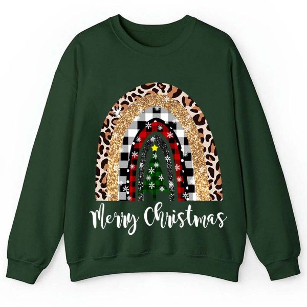 Merry Christmas A Christmas Tree In The Snow Teacher Sweatshirt