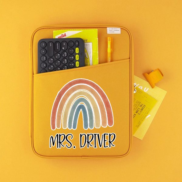 Personalized Colorful Rainbow Teacher 13 MacBook Case"