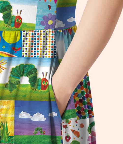 Garden Trip With Caterpillars Teacher Printed One Piece Dress
