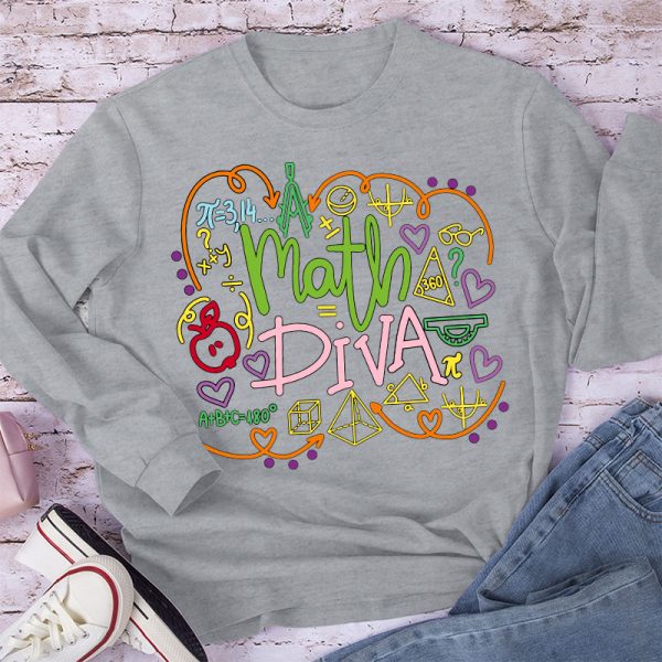 Math Diva Mathematical Symbol Long Sleeve T-Shirt