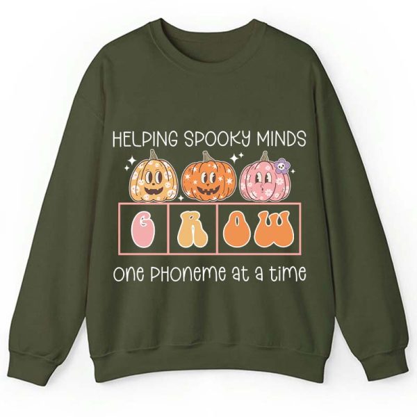 Helping Spooky Minds Grow Teacher Sweatshirt