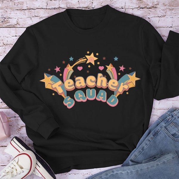 Flamed Teacher Squad Long Sleeve T-Shirt