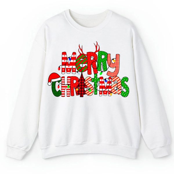 Merry Christmas With Rich Pattern Teacher Sweatshirt