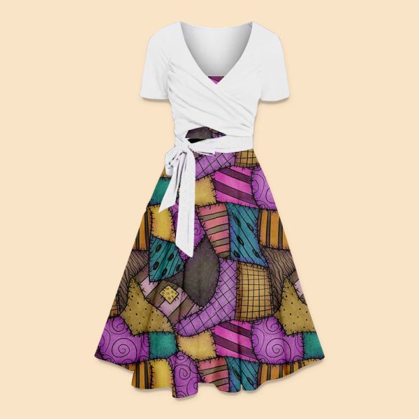 Halloween Rag Collage Style Teacher Suspender Long Skirt Top Suit