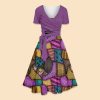 Halloween Rag Collage Style Teacher Suspender Long Skirt Top Suit