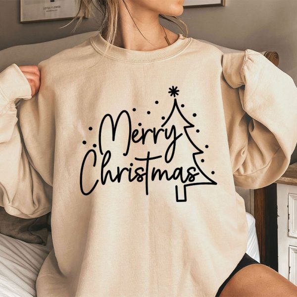 Merry Christmas Simple Christmas Teacher Sweatshirt
