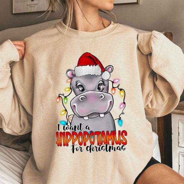I Want A Hippopotamus For Christmas Teacher Sweatshirt