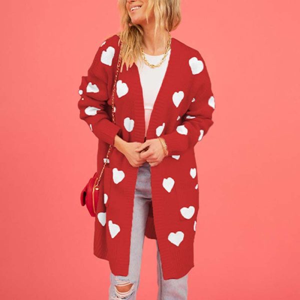 Sweet Heart Knit Cardigan Sweater