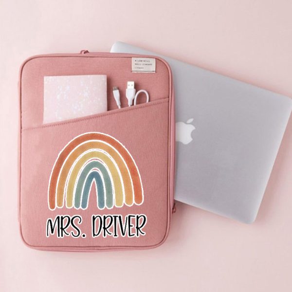 Personalized Colorful Rainbow Teacher 13 MacBook Case"