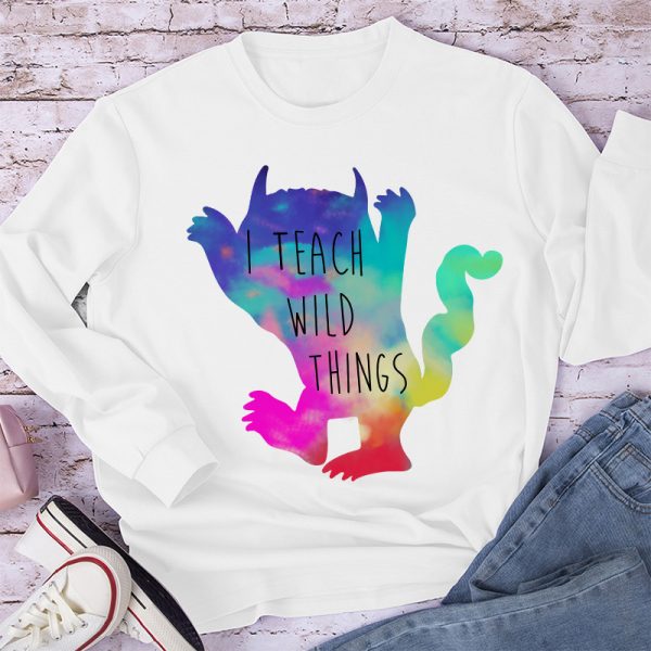 I Teach Wild Things Monster Teacher Long Sleeve T-Shirt