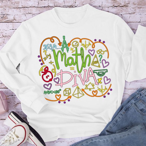 Math Diva Mathematical Symbol Long Sleeve T-Shirt